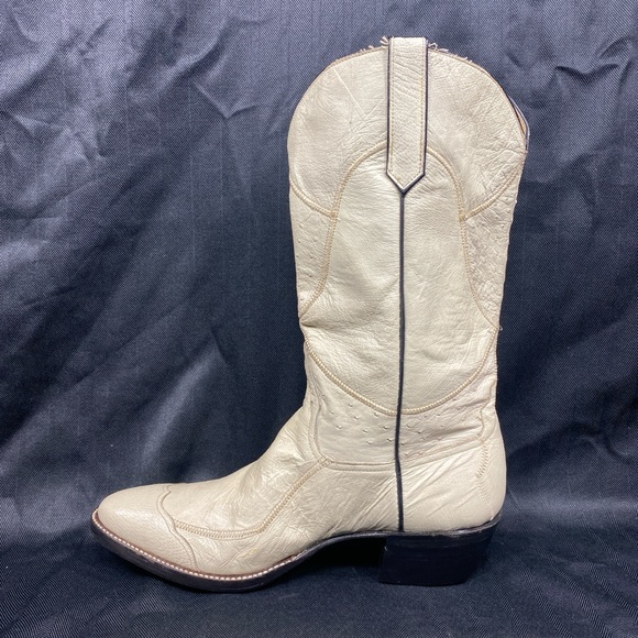 VTG Rios Of Mercedes Off White Full Quill Ostrich Cap Toe Anti Slip Vibram Soles - Picture 8 of 15